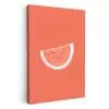 Watermeloen - Lijnen - Koraalrood KitchenYeah - Keuken - Canvas klein -3d