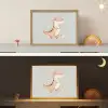 Dino  - Bloemen - Blauw Light Box met batterij (Wandlamp kind) middel -sfeer3_kind