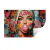 Vrouw - Kauwgom - Graffiti - Love Muursticker klein -3d