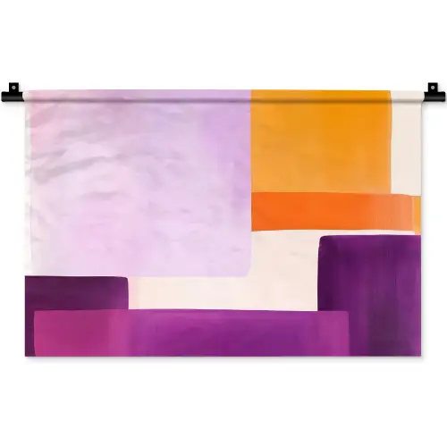 Vlakken - Abstract - Rechthoekig - Oranje Wandkleed katoen klein -zz3d