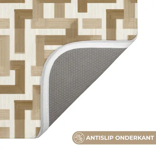 Geometrisch - Retro - Bruin Badmat klein 997 -USP_AntislipNL