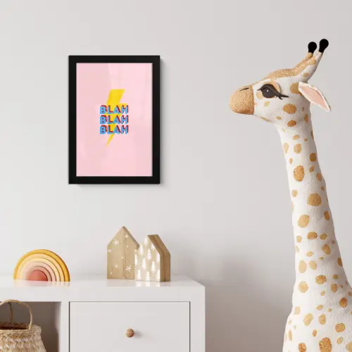 Blah - Bliksem - Roze fotolijst zwart zonder passe partout klein -usfeer4_kinderkamer