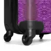 Dieppaars slangenhuid met symmetrische schubstructuur NBS - Handbagage koffer - Volwassenen Unisex middel -wiel