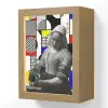 Collage - Mondriaan - Melkmeisje Light Box met kabel (Wandlamp) klein -3d