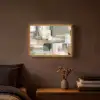 Penseelstreken - Abstract - Aardetinten Light Box met batterij (Wandlamp) middel -sfeer4