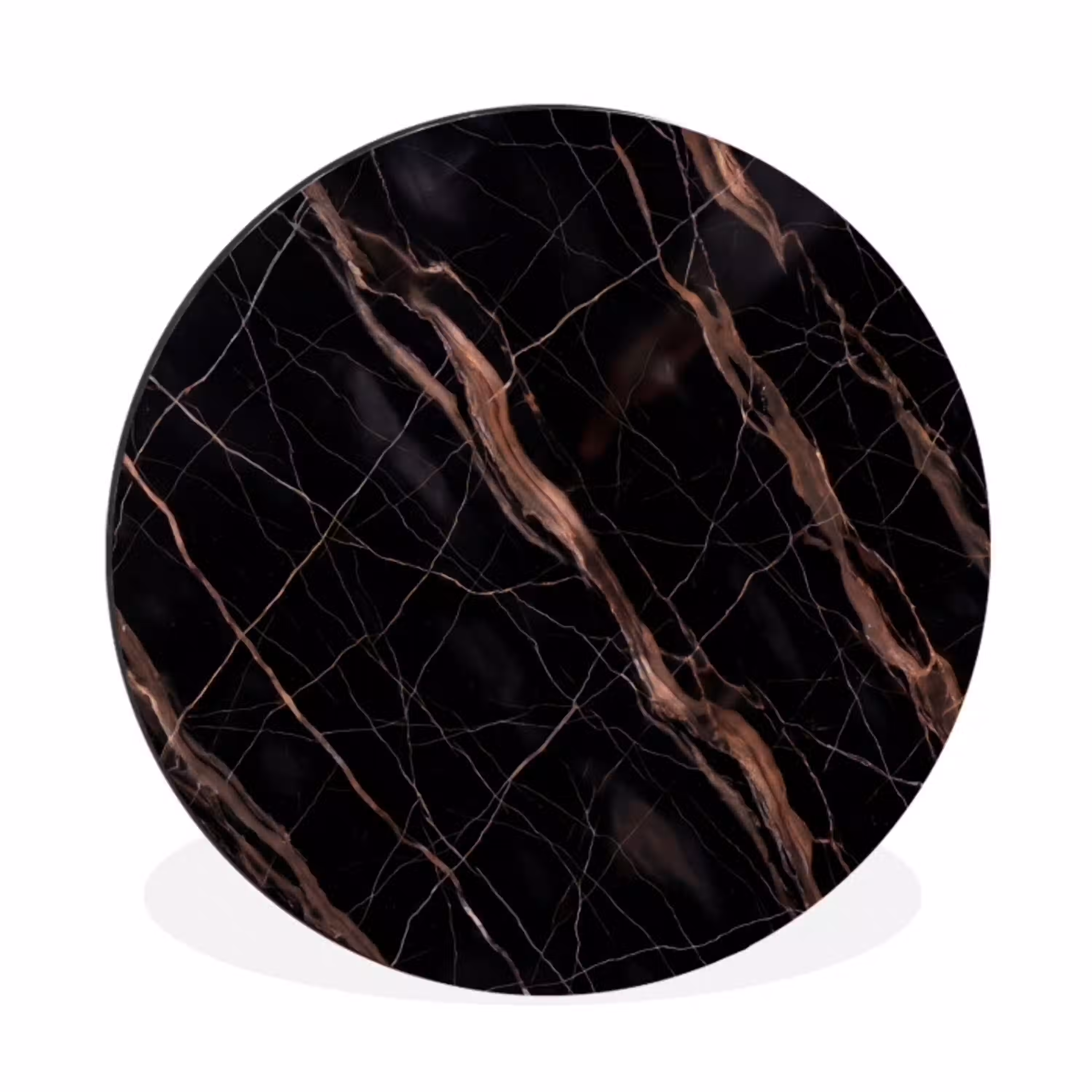 Marmer - Goud - Patroon - Luxe - Zwart Wandcirkel aluminium klein -3d