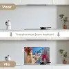 Santorini - Bloemen - Griekenland keuken achterwand spatscherm klein -voor_na_NL