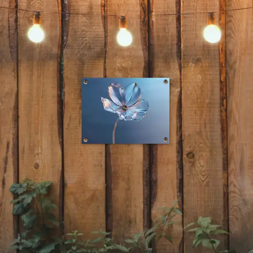 Blauw - Bloem - Glazen - Sierlijk tuinposter los doek klein -sfeer1