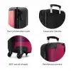 Witte kat gluurt door roze deur NBS - Handbagage koffer - Kinderen Unisex middel zzzzzzzbolletjes_ENG