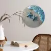 Zeesterren - Zand - Zee - Blauw Wandcirkel kunststof plaat 5mm dik klein -sfeer4