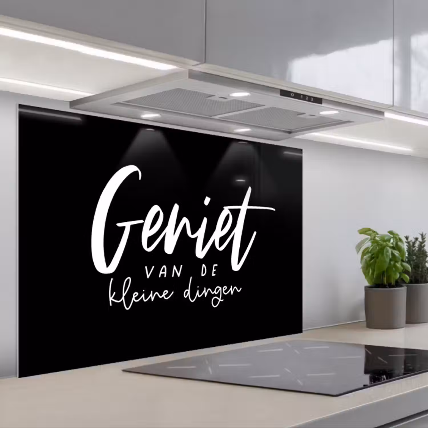 Spatscherm keuken - Quotes - Geniet van de kleine dingen - Spreuken