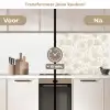 Bloemenpatroon - Silhouet - Wit keuken achterwand 2 middel 871 -voor-na2_NL