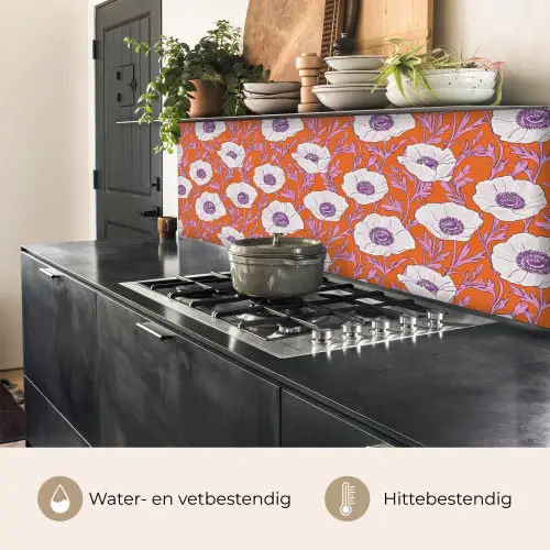 Bloemen - Grafisch - Oranje keuken achterwand 2 middel 871 -usp_NL