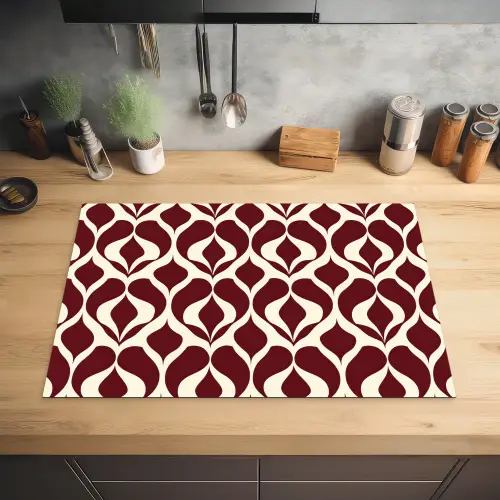 Rood - Druppelpatroon - Grafisch Inductie beschermer vinyl 3mm klein 276 -sfeer5