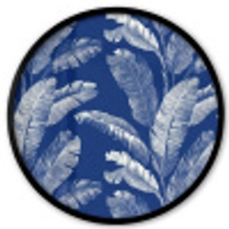 Blad - Palm - Blauw Fotolijst rond zonder passe partout klein 856 -3d