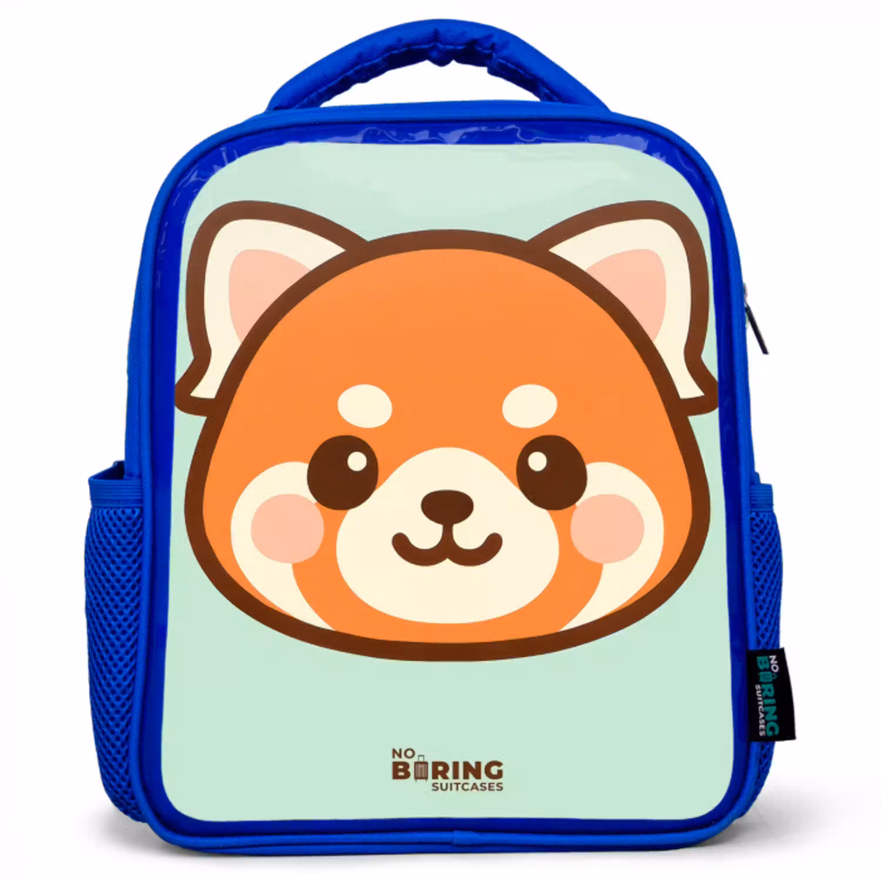 Kawai - Rode panda - Groen Kinderrugzak - Blauw middel -3d