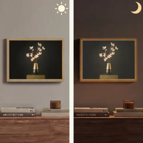 Sierlijk - Boeket - Goud - Vaas Light Box met batterij (Wandlamp) middel -sfeer3