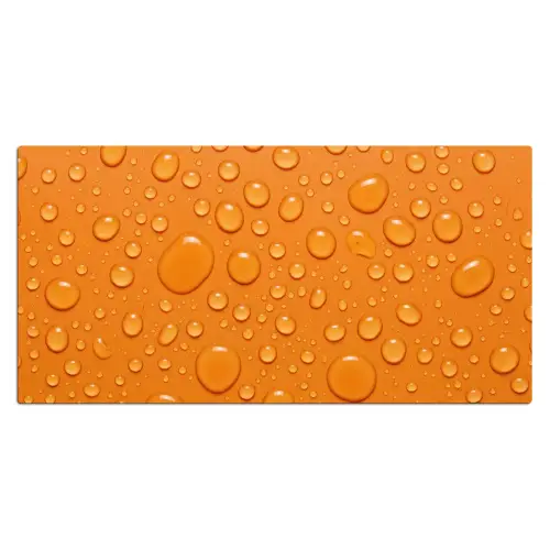 Water - Druppels - Oranje Muismat XXL klein -3d_leeg
