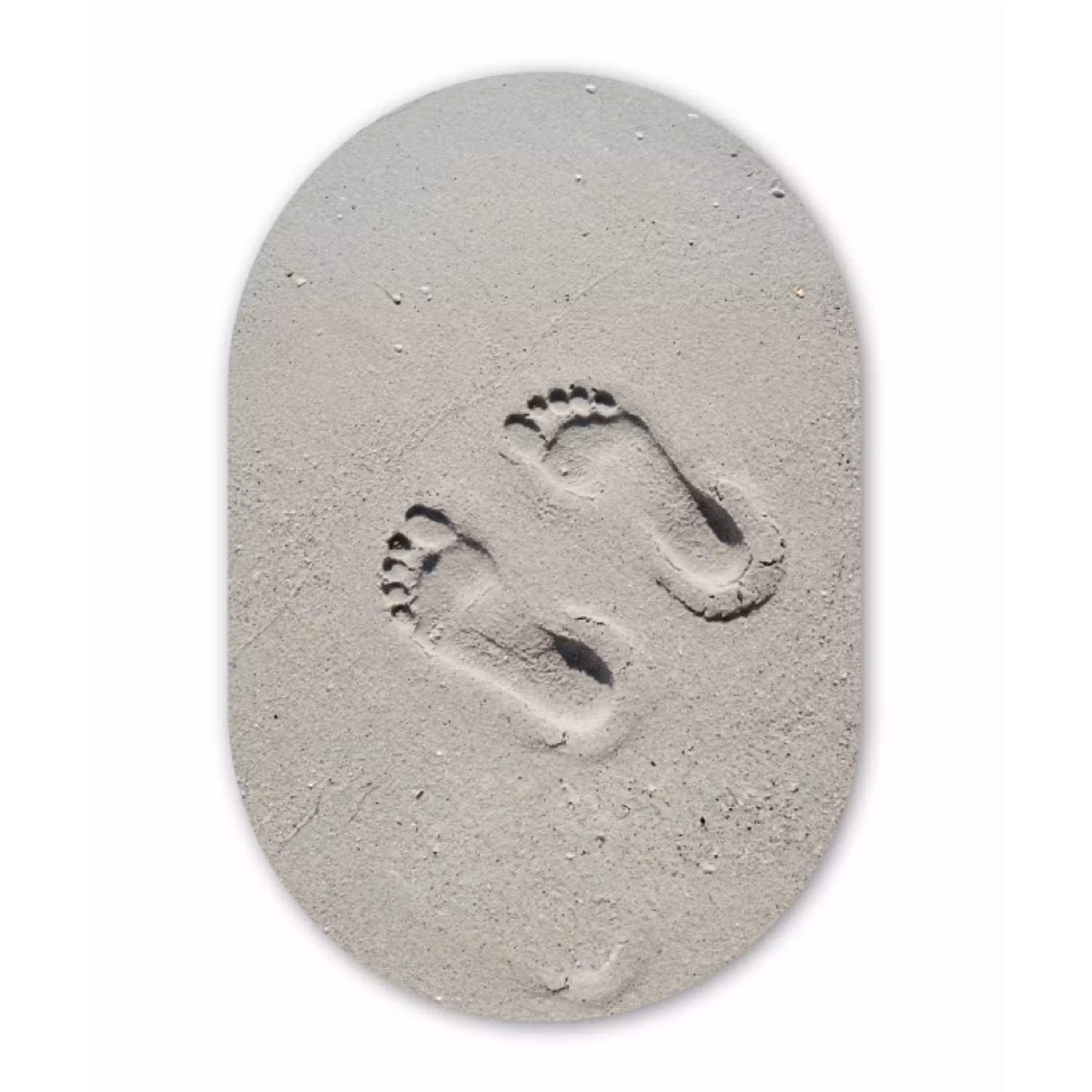 Voeten - Zand - Zee Wandcirkel Ovaal Aluminium middel -3d