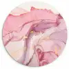 Goud - Marmer - Roze Wandcirkel kunststof plaat 5mm dik klein -3d