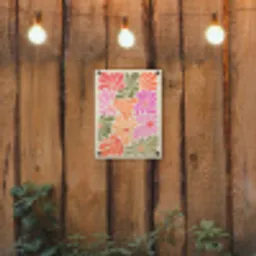 Bloemvormen - Retro - Kleurrijk tuinposter los doek klein -sfeer1