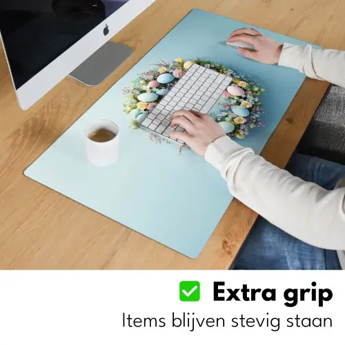 Krans - Eieren - Bloemen Muismat XXL klein -sfeer3
