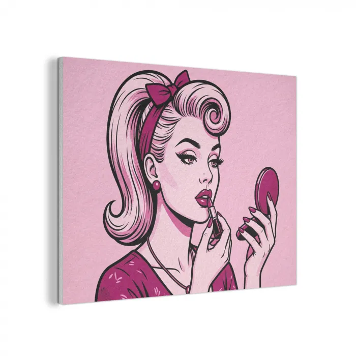 Vintage - Vrouw - Roze PET vilt klein -3d