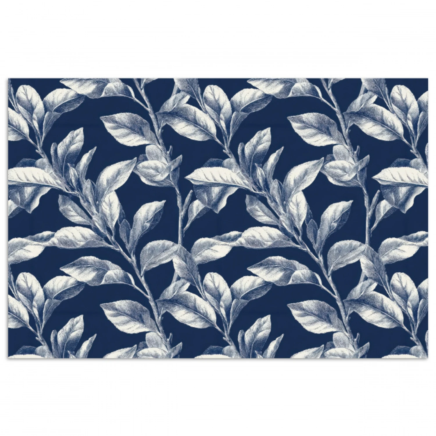 Botanisch - Patroon - Blauw poster papier klein 62 -3d