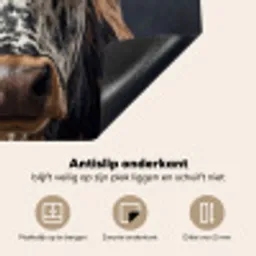 Stier - Kleurrijk - Hoorns Inductie beschermer vinyl 3mm middel -sfeer4
