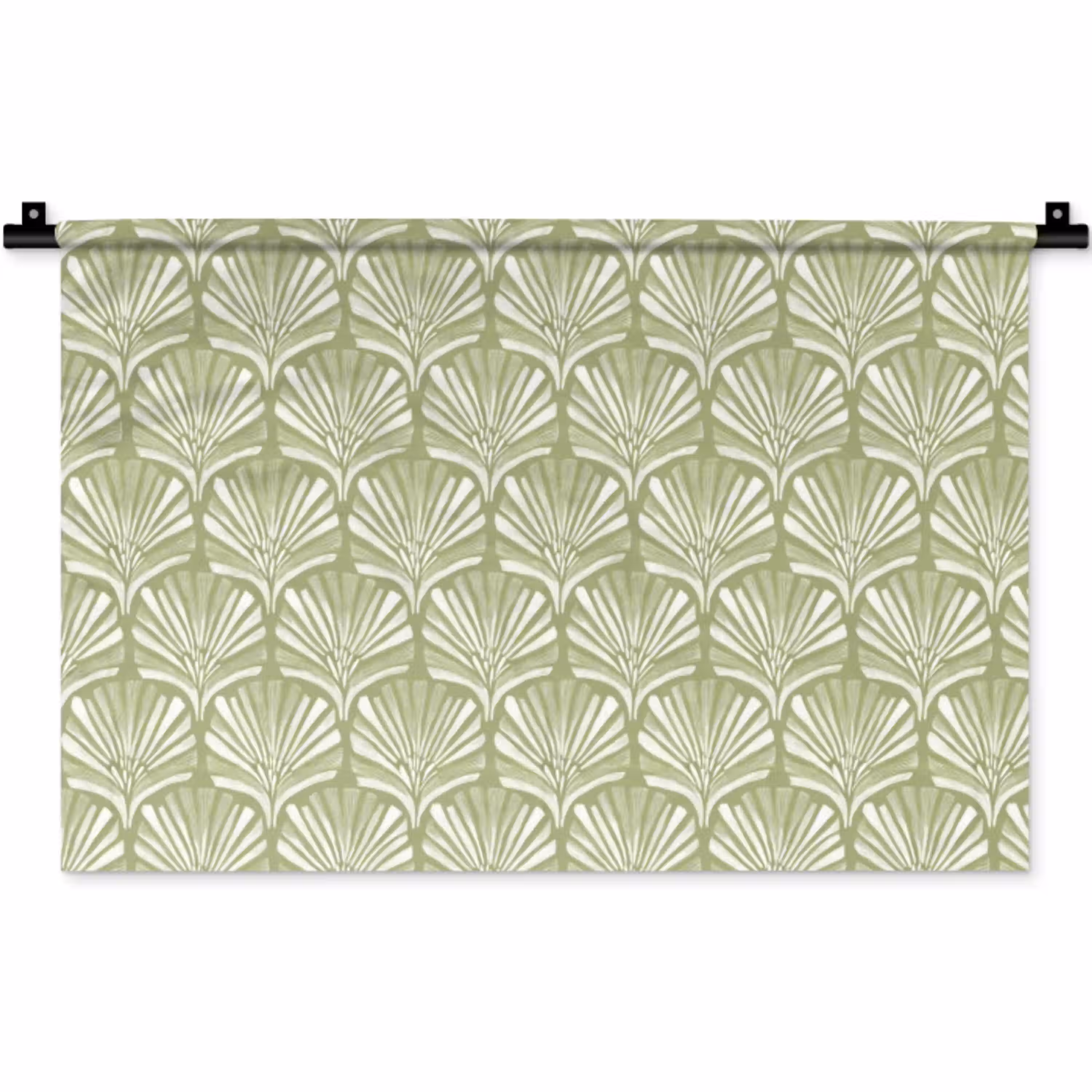Saliegroen - Ginkgo Biloba - Waaier - Patroon Wandkleed katoen klein 269 -zz3d