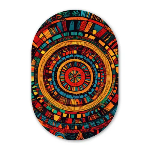 Mandala - Cirkels - Patronen Wandcirkel Ovaal Glas middel -3d