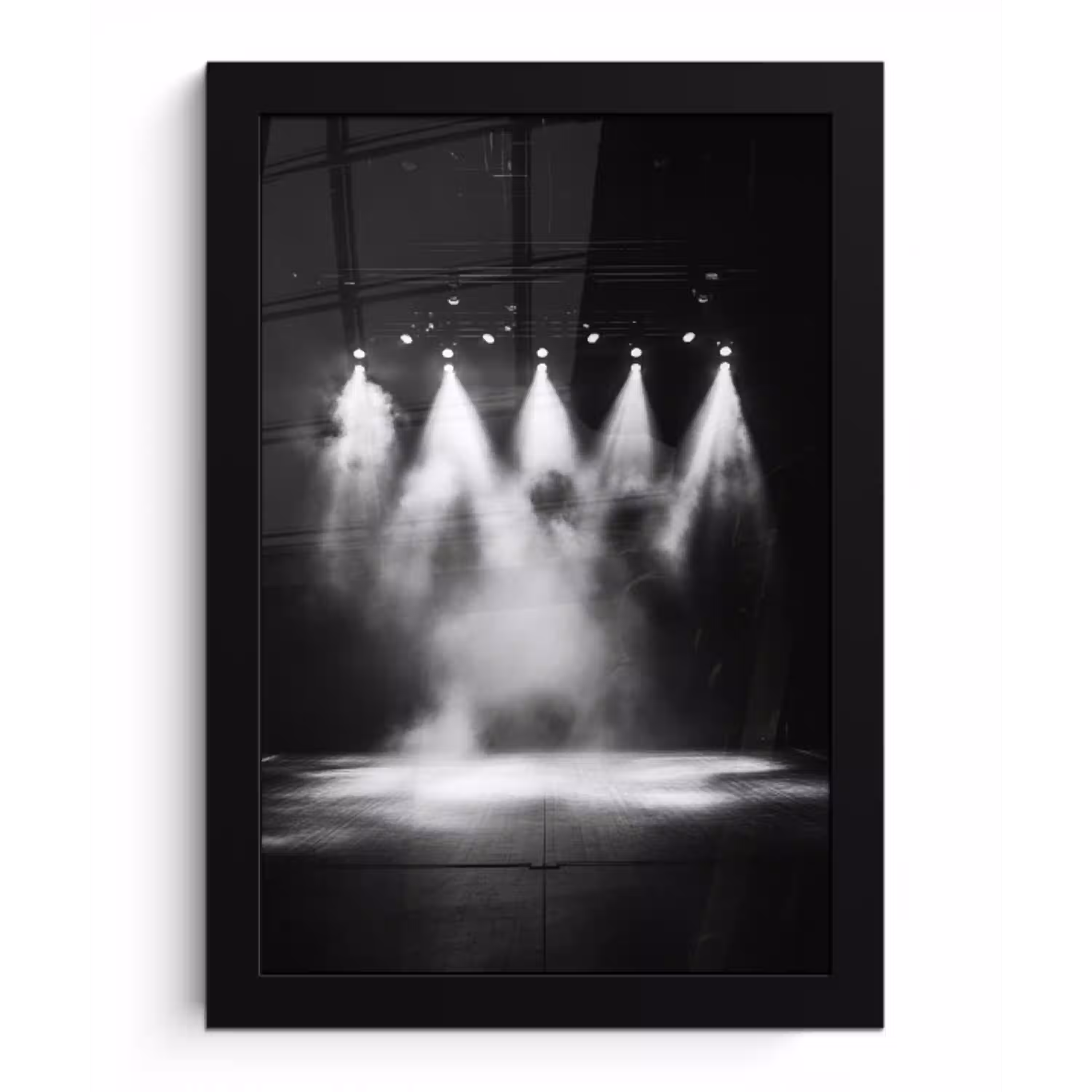 Theatersaal - Nebel - Scheinwerfer - Schwarz fotolijst zwart zonder passe partout klein -3d