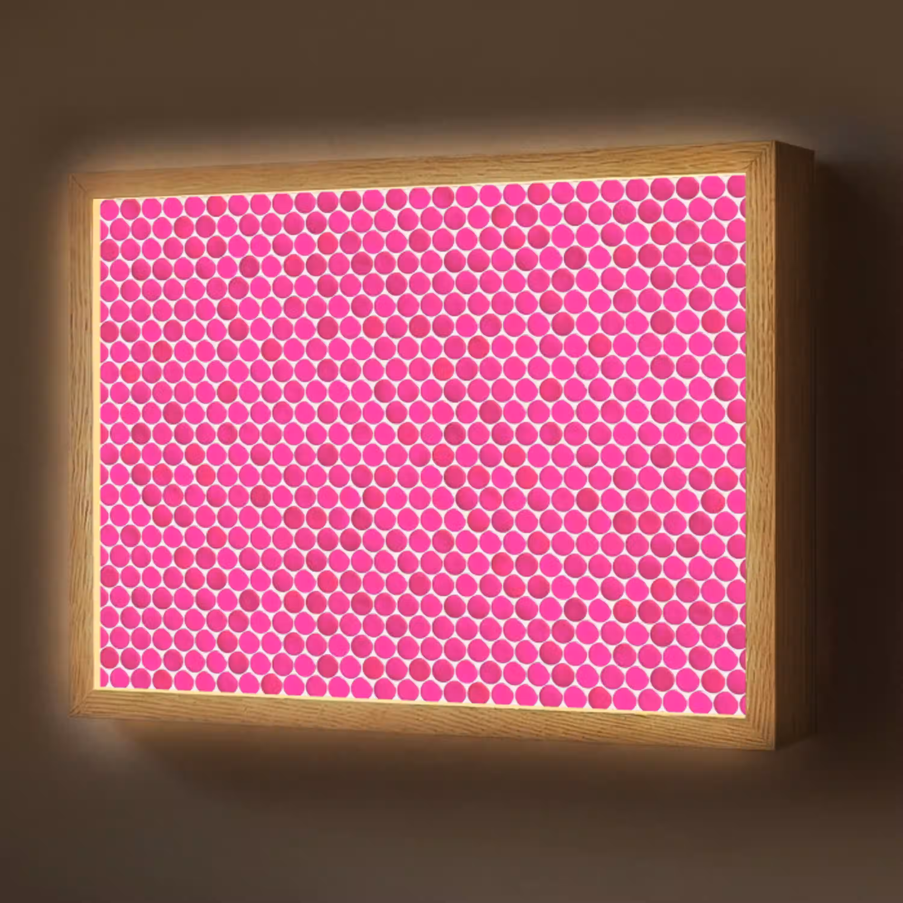 Penny - Mozaïek - Felroze Light Box met batterij (Wandlamp) middel 907 -z3d_website