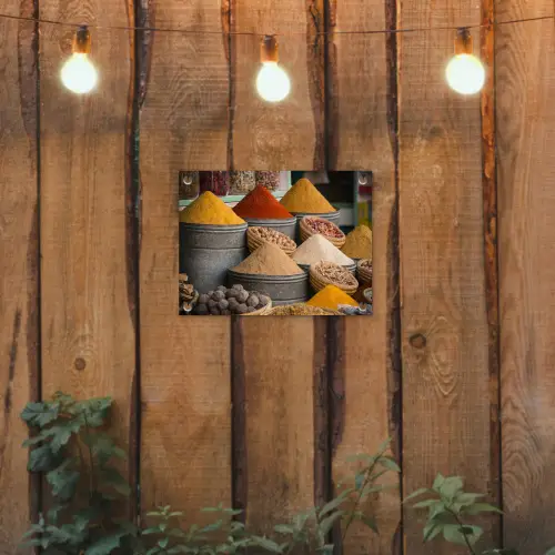 Kruiden - Ton - Specerijen - Geel - Bruin tuinposter los doek klein -sfeer1