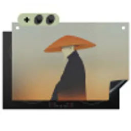 Minimalistisch - Silhouet - Oranje Inductie beschemer met haakjes klein -3d