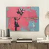 Graffiti - Meisje - Ballon - Banksy - Street art PET vilt klein -sfeer1