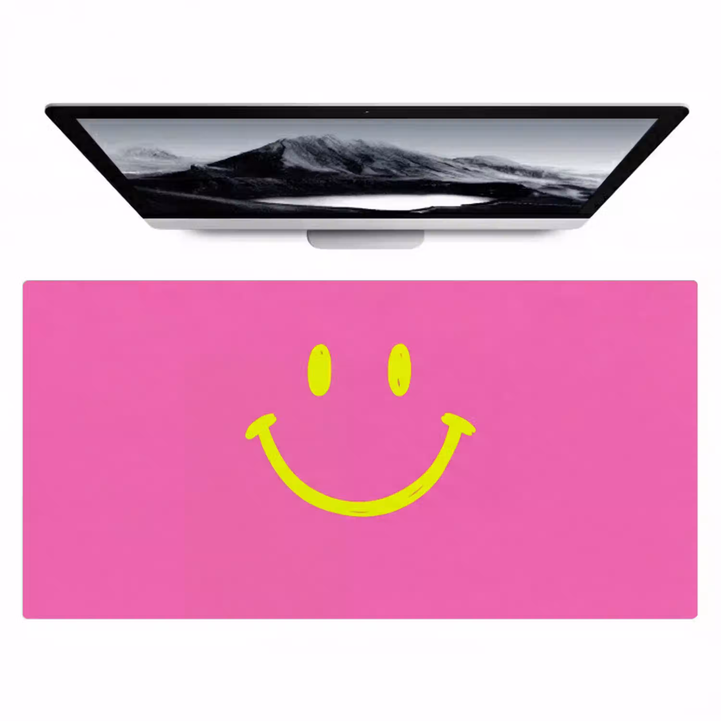 Smiley - Vrolijk - Roze Muismat XXL klein -zzz3d