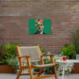 Man - Planten - Groen Tuinposter op houten frame 2 cm dik klein -sfeer3