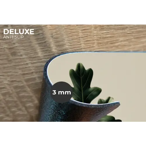Eikenbladeren - Beige - Groen - Golvende randen Placemat vinyl groot -closeup