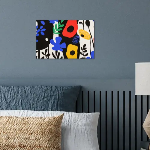 Bloemen - Bladeren - Abstract - Zwart poster papier klein -sfeer2