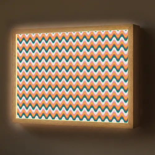 Retro - Disco - Golven - Kleur Light Box met batterij (Wandlamp) middel 907 -z3d_website
