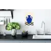 Vaas - Blauw - Geblokt - Modern Muursticker klein -keuken
