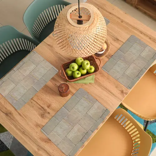 Hardstenen - Zandsteen - Geel Placemat vinyl groot 368 -zzsfeer5_Kitchenyeah-website