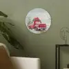 Auto - Rood - Cadeaus - Winter - Sneeuw - Kerst Akoestische PET Vilt - Rond klein -sfeer2