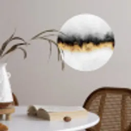 Goud - Chic - Abstract - Zwart - Wit - Luxe Wandcirkel behangsticker klein -sfeer3