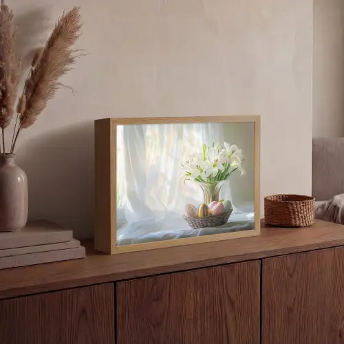 Vaas - Eieren - Bloemen Light Box met batterij (Wandlamp) middel -sfeer2