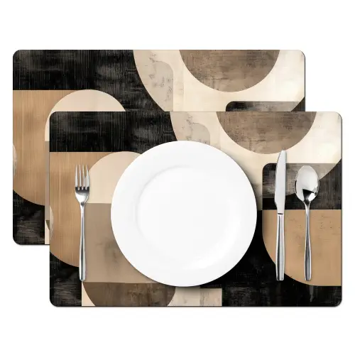 Abstract - Vormen - Modern - Beige Placemat vinyl groot -zzsfeer2_Kitchenyeah-website