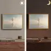 Luchtballon - Wolken - Water - Blauw Light Box met batterij (Wandlamp) middel -sfeer3