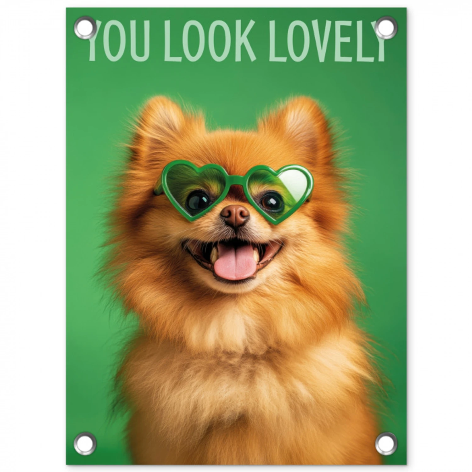 Hond - Zonnebril - Valentijn - Love tuinposter los doek klein -3d