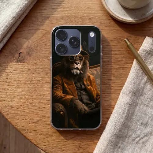 Bril - Leeuw - Bank - Hoed Telefoonhoesje iPhone 17 Pro klein -sfeer1